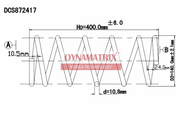 Пружина подвески DYNAMATRIX-KOREA DCS872417