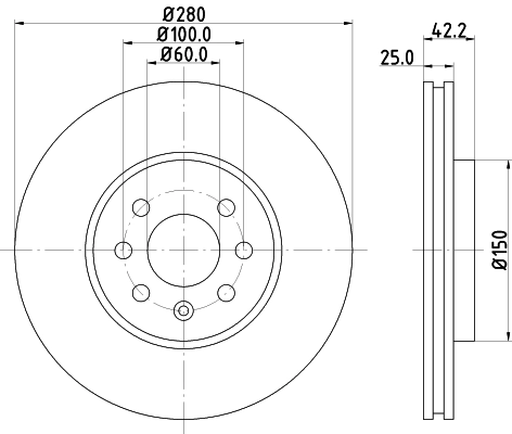 Диск тормозной DON PCD11142