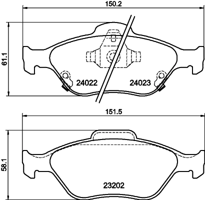 Комплект колодок для дисковых тормозов DON PCP1185