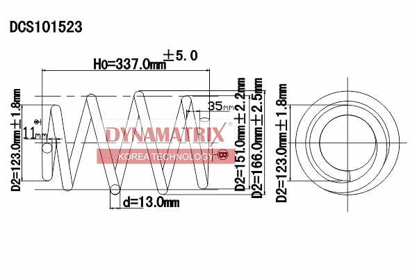Пружина подвески DYNAMATRIX-KOREA DCS101523