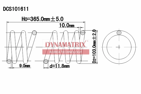 Пружина подвески DYNAMATRIX-KOREA DCS101611