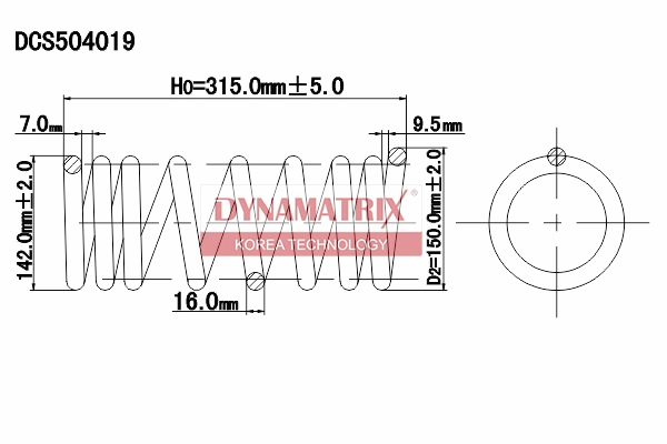 Пружина подвески DYNAMATRIX-KOREA DCS504019
