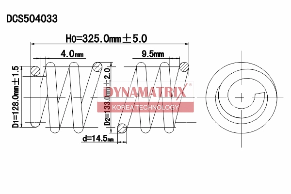 Пружина подвески DYNAMATRIX-KOREA DCS504033