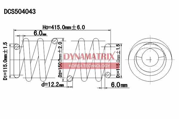 Пружина подвески DYNAMATRIX-KOREA DCS504043