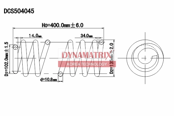 Пружина подвески DYNAMATRIX-KOREA DCS504045