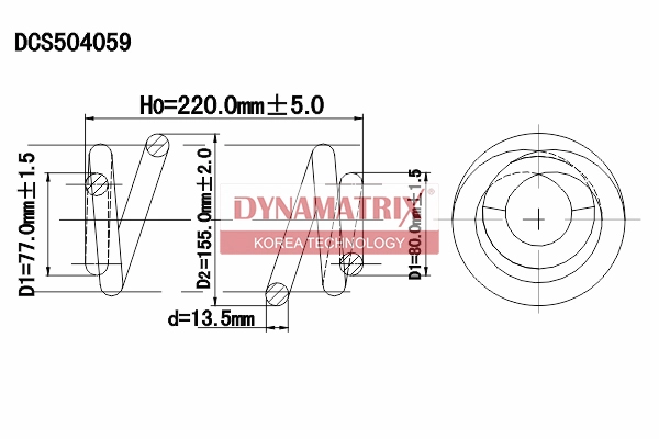 Пружина подвески DYNAMATRIX-KOREA DCS504059