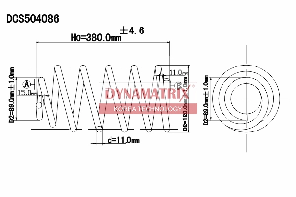 Пружина подвески DYNAMATRIX-KOREA DCS504086