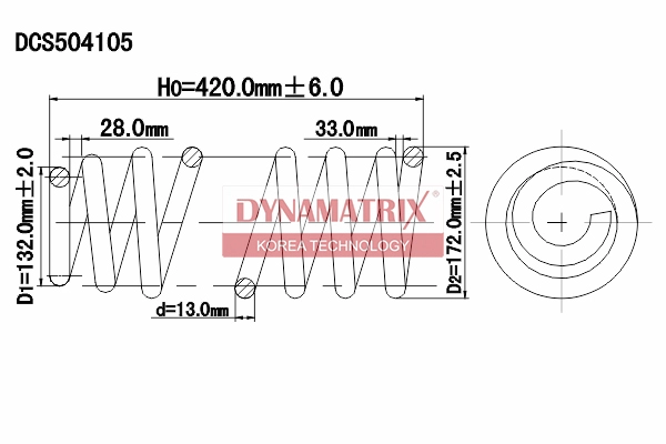 Пружина подвески DYNAMATRIX-KOREA DCS504105