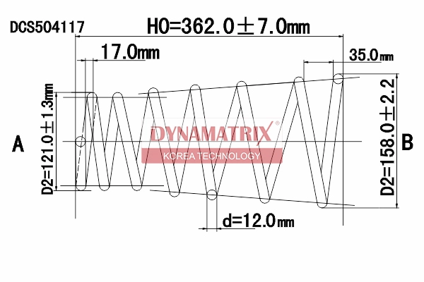 Пружина подвески DYNAMATRIX-KOREA DCS504117