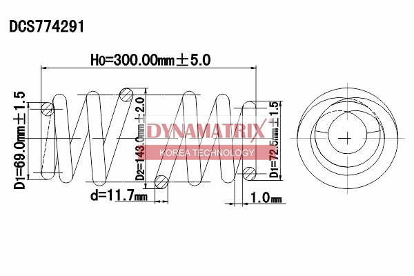 Пружина подвески DYNAMATRIX-KOREA DCS774291