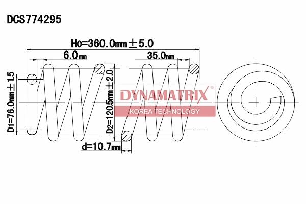 Пружина подвески DYNAMATRIX-KOREA DCS774295