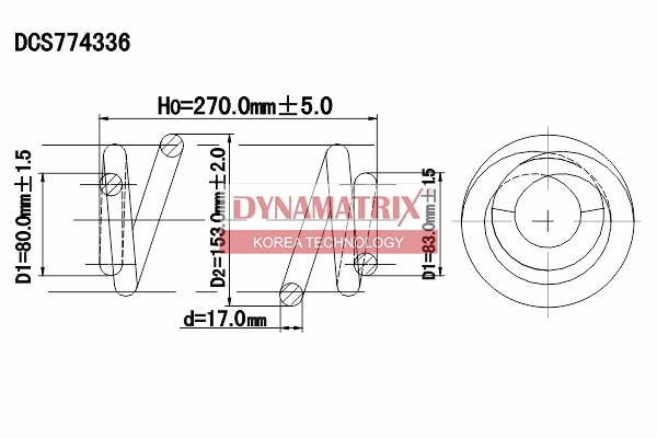 Пружина подвески DYNAMATRIX-KOREA DCS774336