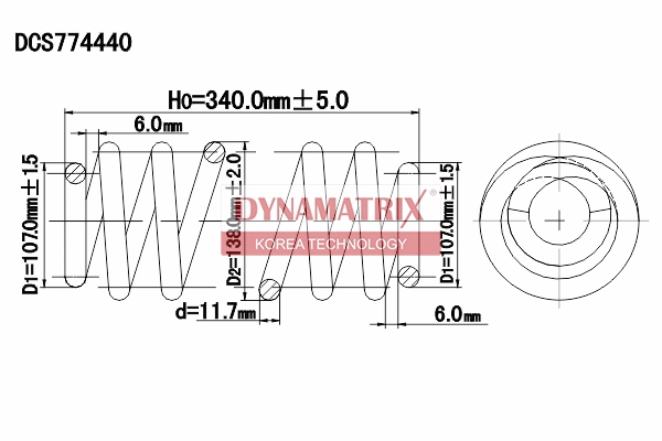 Пружина подвески DYNAMATRIX-KOREA DCS774440