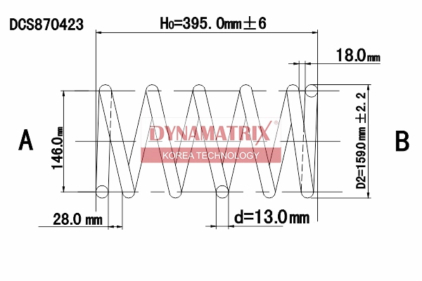 Пружина подвески DYNAMATRIX-KOREA DCS870423