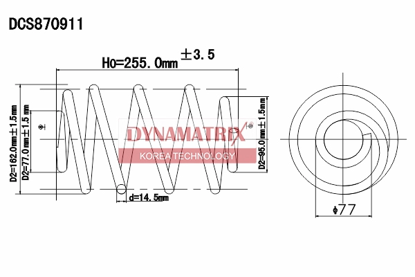 Пружина подвески DYNAMATRIX-KOREA DCS870911