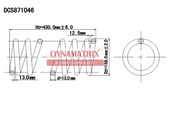 Пружина подвески DYNAMATRIX-KOREA DCS871046
