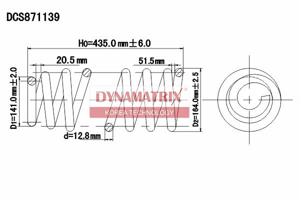 Пружина подвески DYNAMATRIX-KOREA DCS871139