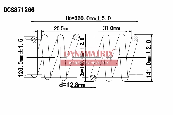 Пружина подвески DYNAMATRIX-KOREA DCS871266