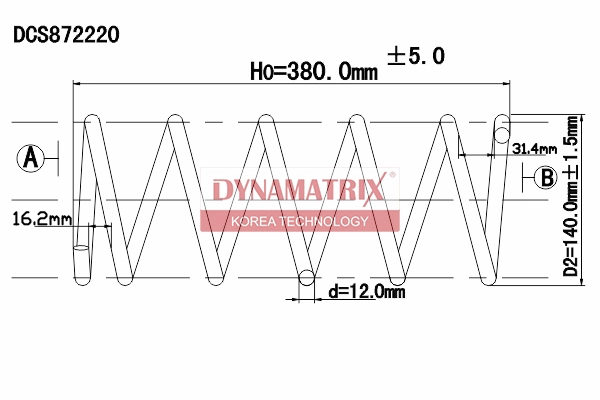 Пружина подвески DYNAMATRIX-KOREA DCS872220