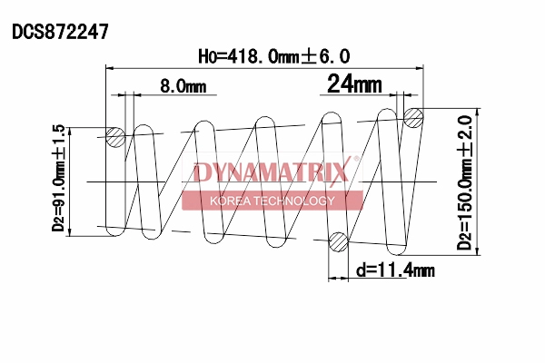 Пружина подвески DYNAMATRIX-KOREA DCS872247