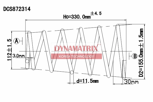 Пружина подвески DYNAMATRIX-KOREA DCS872314