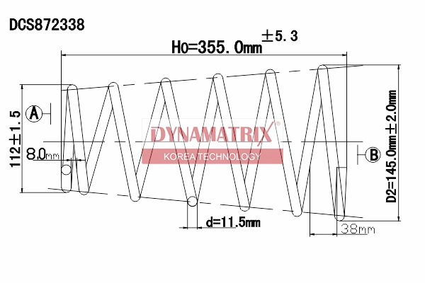 Пружина подвески DYNAMATRIX-KOREA DCS872338