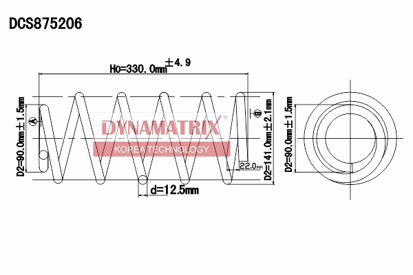 Пружина подвески DYNAMATRIX-KOREA DCS875206