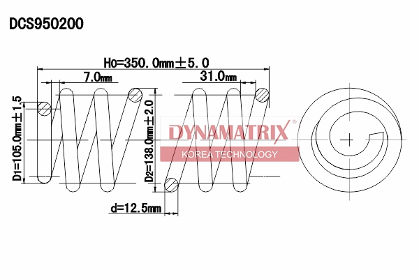 Пружина подвески DYNAMATRIX-KOREA DCS950200