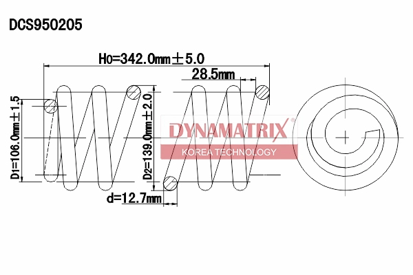 Пружина подвески DYNAMATRIX-KOREA DCS950205