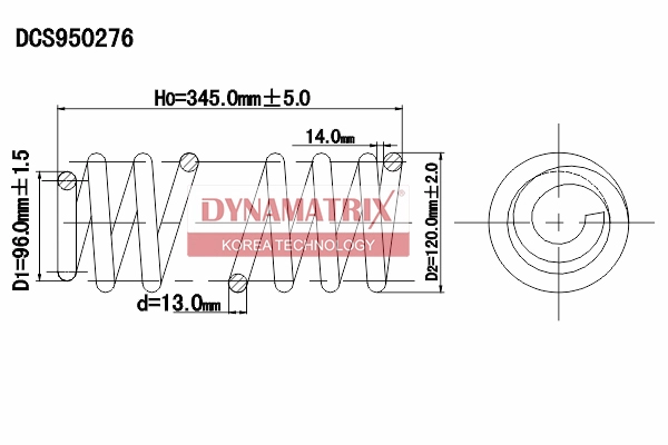 Пружина подвески DYNAMATRIX-KOREA DCS950276