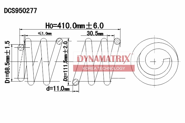 Пружина подвески DYNAMATRIX-KOREA DCS950277