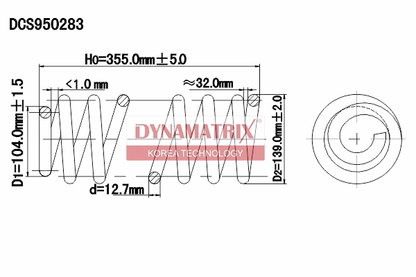Пружина подвески DYNAMATRIX-KOREA DCS950283