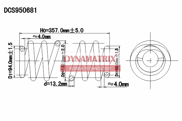 Пружина подвески DYNAMATRIX-KOREA DCS950681