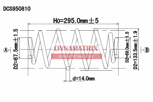 Пружина подвески DYNAMATRIX-KOREA DCS950810