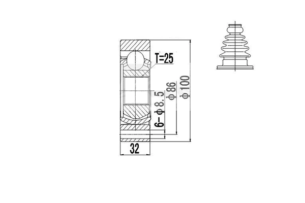 Комплект шруса DYNAMATRIX-KOREA DCV618001