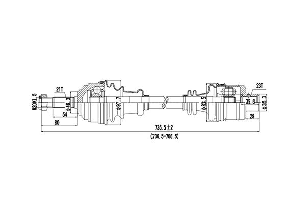 Полуось DYNAMATRIX-KOREA DDS250002