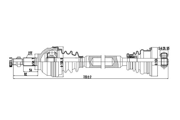 Полуось DYNAMATRIX-KOREA DDS250446