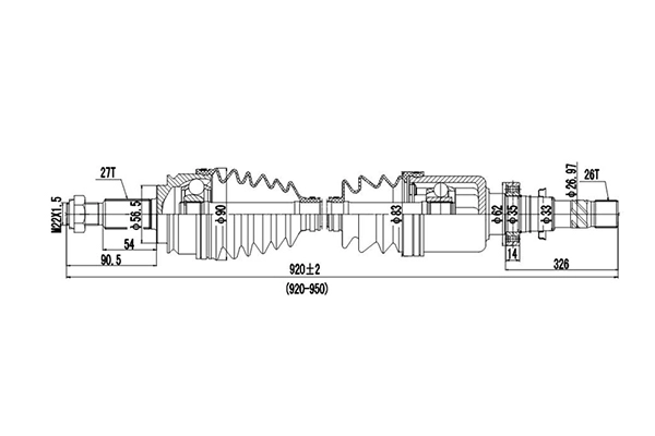 Полуось DYNAMATRIX-KOREA DDS299229