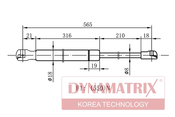 Амортизатор багажника DYNAMATRIX-KOREA DGS014232