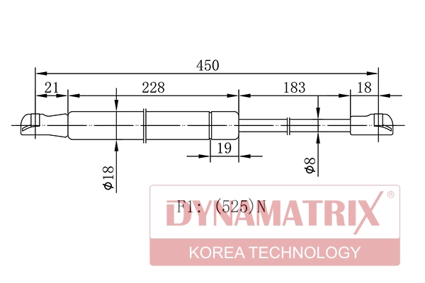Амортизатор багажника DYNAMATRIX-KOREA DGS015496