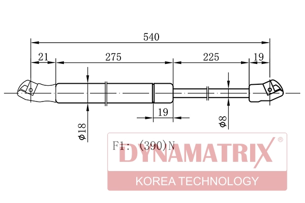 Амортизатор багажника DYNAMATRIX-KOREA DGS016990