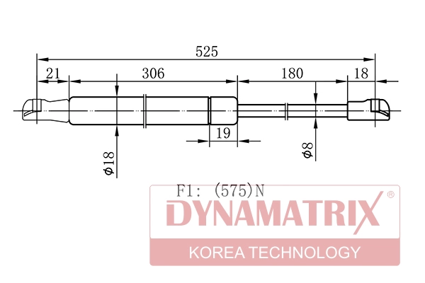 Амортизатор багажника DYNAMATRIX-KOREA DGS018051