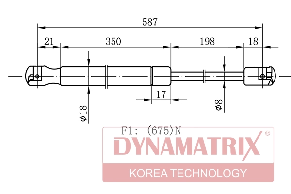 Амортизатор багажника DYNAMATRIX-KOREA DGS031543