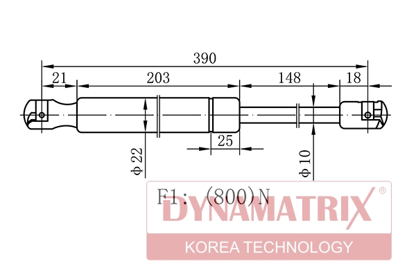Амортизатор крышки багажника DYNAMATRIX-KOREA DGS032275