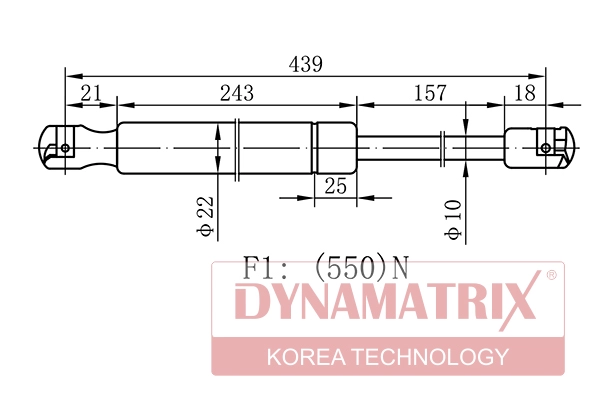 Амортизатор багажника DYNAMATRIX-KOREA DGS033844