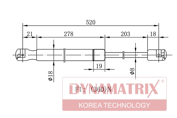 Амортизатор багажника DYNAMATRIX-KOREA DGS0793PL