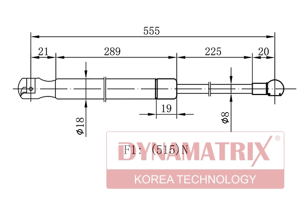 Амортизатор багажника DYNAMATRIX-KOREA DGS1187KY