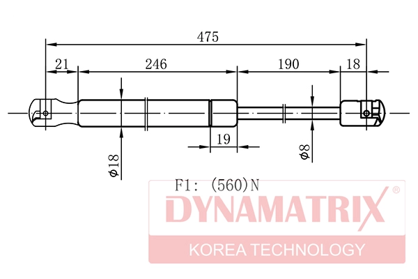 Амортизатор багажника DYNAMATRIX-KOREA DGS1311PI