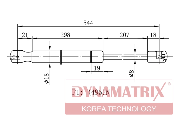 Амортизатор багажника DYNAMATRIX-KOREA DGS1820BB