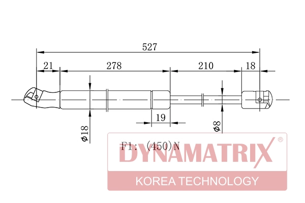 Амортизатор багажника ford focus универсал DYNAMATRIX-KOREA DGS6467QF